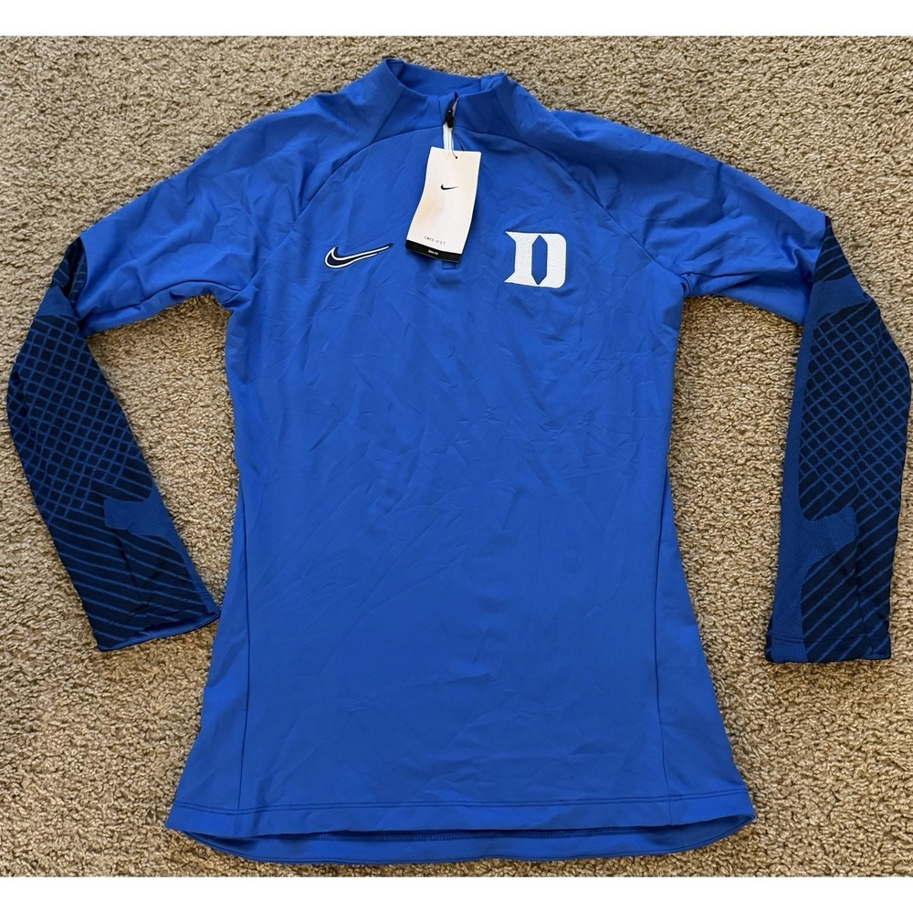 Duke Blue Devils Nike Dri-Fit Performance Womens Slim Small 1/4 Zip New